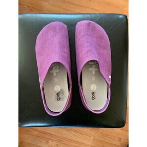 OTZ Cork Lite purple clog style linen shoes nearly new worn once 
size 39
